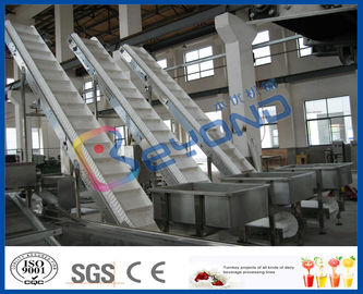 Adjustable Speed Clapboard Elevator Fruit Processing Plants With Stainless Steel / Plastic